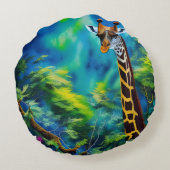 木の中のキリン ラウンドクッション (裏面)