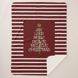 木の中のクリスマスのかわいい赤と白の精神 シェルパブランケット