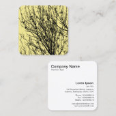 木の中のスターリング – 黄色淡い色のF5EA93の上の黒 スクエア名刺 (正面/裏面)