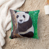 木の中のパンダ絵画 クッション (ブランケット)