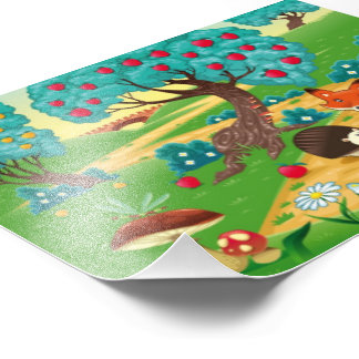 木の中の動物の家族。 フォトプリント           