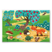 木の中の動物の家族。 フォトプリント            (正面)