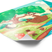 木の中の動物の家族。 フォトプリント            (角)