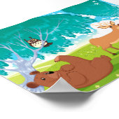 木の中の動物の家族。 ポスター (角)