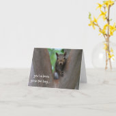 木の中の孤独なリス、私は恋しく思あなた カード (黄色い花)