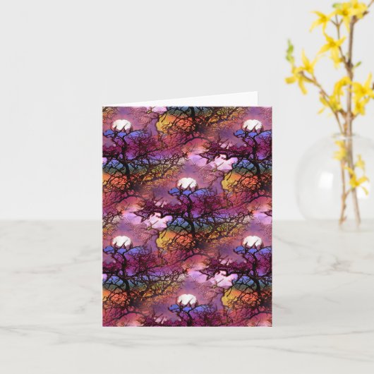 木の中の月….. カード (黄色い花)