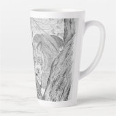 木の中の猫 カフェラテマグ (右)