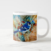 木の中の青いカケス ジャンボコーヒーマグカップ (右)