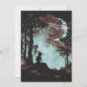 木の中の魔女 月のバット ハロウィンパーティー 招待状 (裏面)