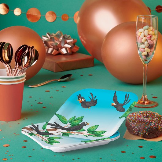 木の中の鳥の紙プレート ペーパープレート