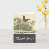木の中の鳥、"ありがとう!"、ヴィンテージ見て カード (黄色い花)