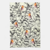 木の中の鳥 キッチンタオル (縦)
