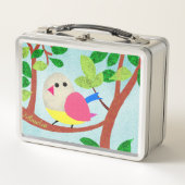 木の中の鳥 メタルランチボックス (正面)