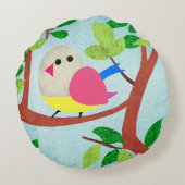 木の中の鳥 ラウンドクッション (裏面)