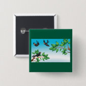 木の中の鳥 缶バッジ (正面&裏面)