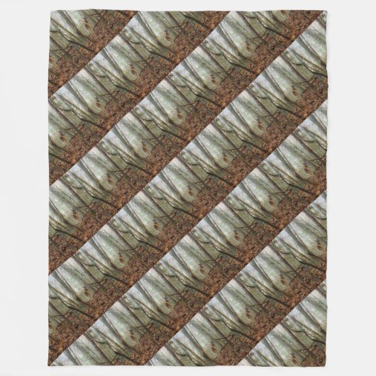 木の中の鹿 フリースブランケット (正面)