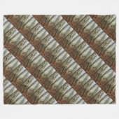 木の中の鹿 フリースブランケット (正面(横))