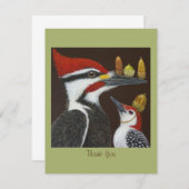 木の付いた平らなサンキューカード サンキューカード (正面/裏面)