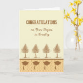 木の付いた林業カードの学位とグレードキャップ カード (黄色い花)