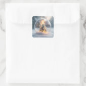 木の付いた魔法のクリスマススノーグ白熱［赤熱］光を放つローブ スクエアシール (バッグ)