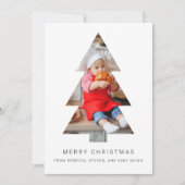 木の作物とミニマル写真クリスマスカード カード (正面)