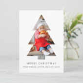 木の作物とミニマル写真クリスマスカード カード (スタンド正面)