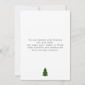 木の作物とミニマル写真クリスマスカード カード (裏面)