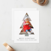 木の作物とミニマル写真クリスマスカード ノートカード (正面/裏面インサイチュ)