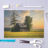 『木の保護半分完成した納屋』 薄葉紙 (クラフト)