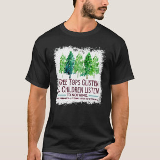 木の先端が輝き、子供聞は何もC Tシャツ