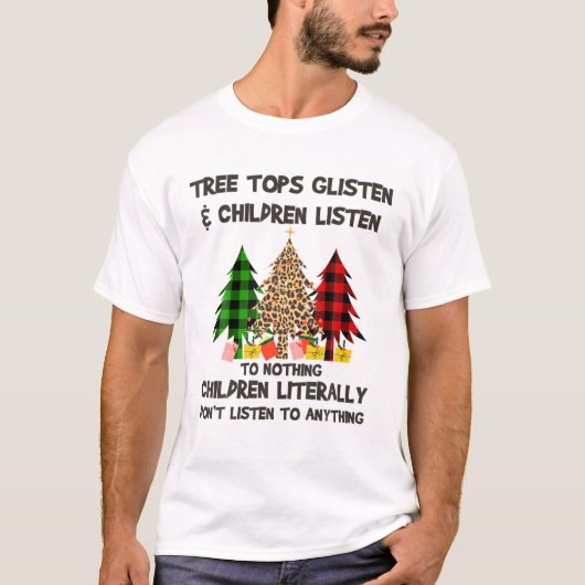 木の先端が輝き、子供聞は何もC Tシャツ (正面)