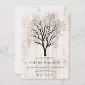 木の光で輝素朴く木結婚 招待状 (正面)