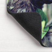 木の写真のナマケモノ マウスパッド (コーナー)