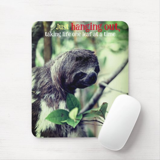 木の写真のナマケモノ マウスパッド (マウス)