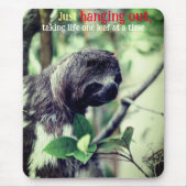 木の写真のナマケモノ マウスパッド (正面)