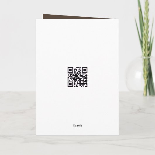 木の切り株にコーヒーのマグを蒸す記念日 カード (裏面)