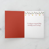 木の切り株の上のクリスマスマウス シーズンカード (内部)