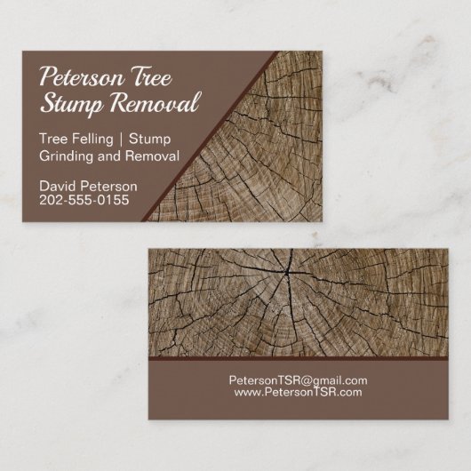 木の切り株の研削除去フェリング 名刺 (正面/裏面)