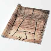 木の切り株の背景、年齢、年齢、年齢 ラッピングペーパー (アンロールド)