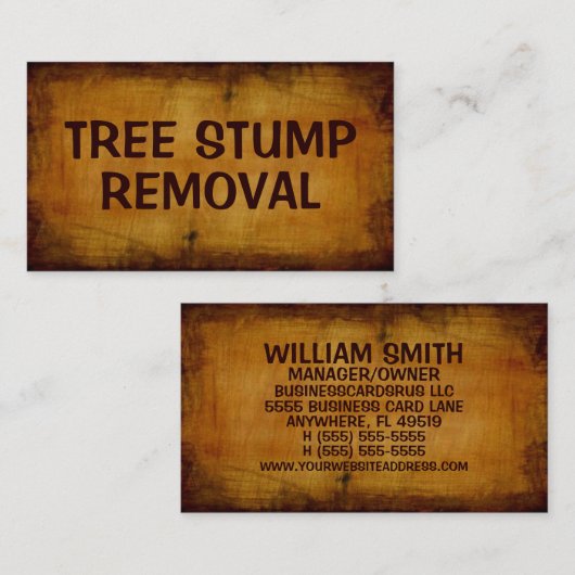 木の切り株の除去アンティーク名刺 名刺 (正面/裏面)