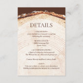 木の切り株 オーダーメイド ナチュラル ウェディング ディテール エンクロージャーカード (正面)