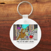 木の切り株vsチェーンソー面白いマグカードギフト キーホルダー (正面)