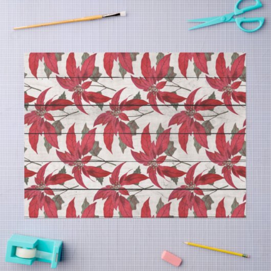 木の切り離しページのクリスマスポイント 薄葉紙 (クラフト)