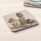 木の勉強(紙のペン及びインク) コースター (左側)