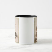 木の勉強(紙のペン及びインク) マグカップ (中央)