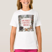 木の動物たちのクリスマス Tシャツ (正面)