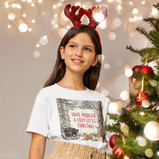 木の動物たちのクリスマス Tシャツ