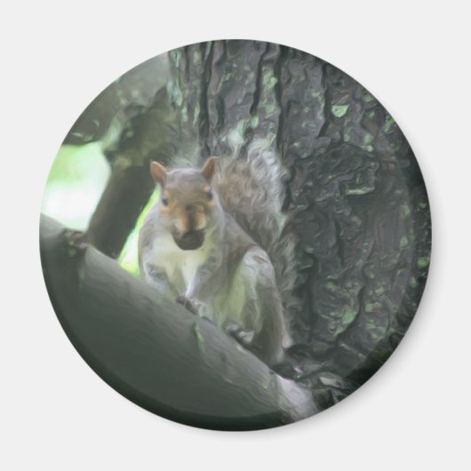 木の動物の芸術の磁石のリス マグネット (正面)