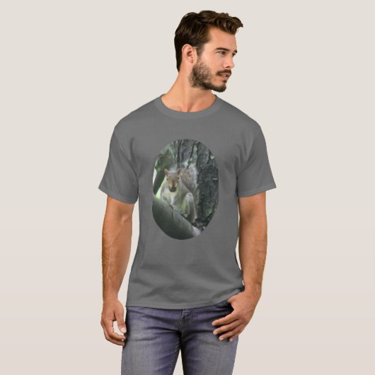 木の動物絵画芸術のリス Tシャツ (正面フル)