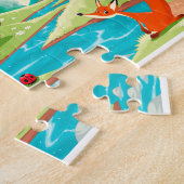 木の動物。 漫画の景色 ジグソーパズル (側面)